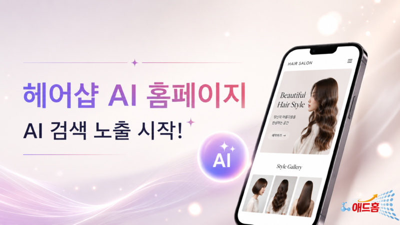 애드홈에서 개발한 헤어샵 전용 AI 탑재 홈페이지가 AI 검색에 노출 되기 시작 했습니다