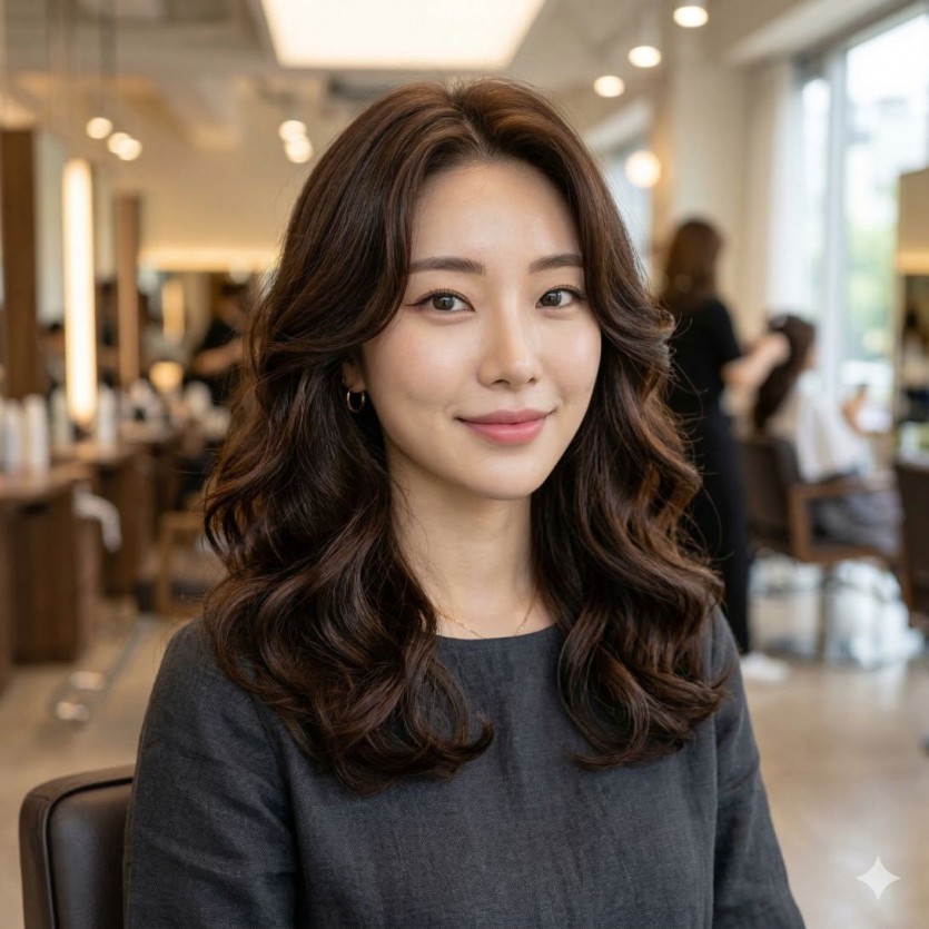 시흥시 여자 그레이스펌 풍성한 볼륨감과 우아한 분위기 연출 시술 사례 이미지 1