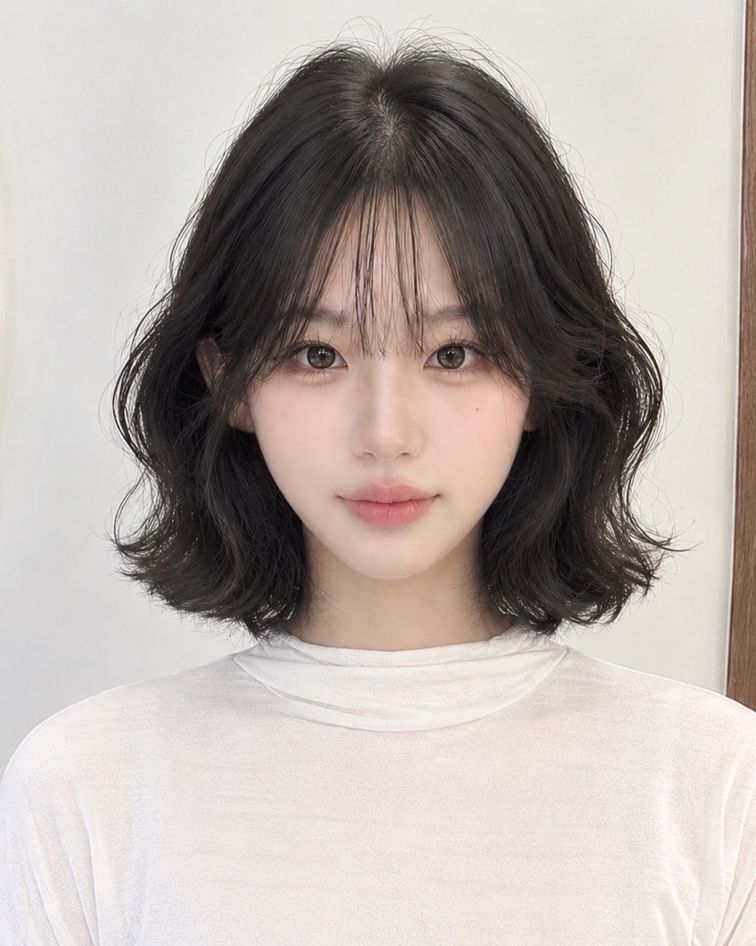땅콩형 얼굴형 커버되는 단발 젤리펌, 볼륨까지 살린 디자인 살롱드바이퍼스트 은비