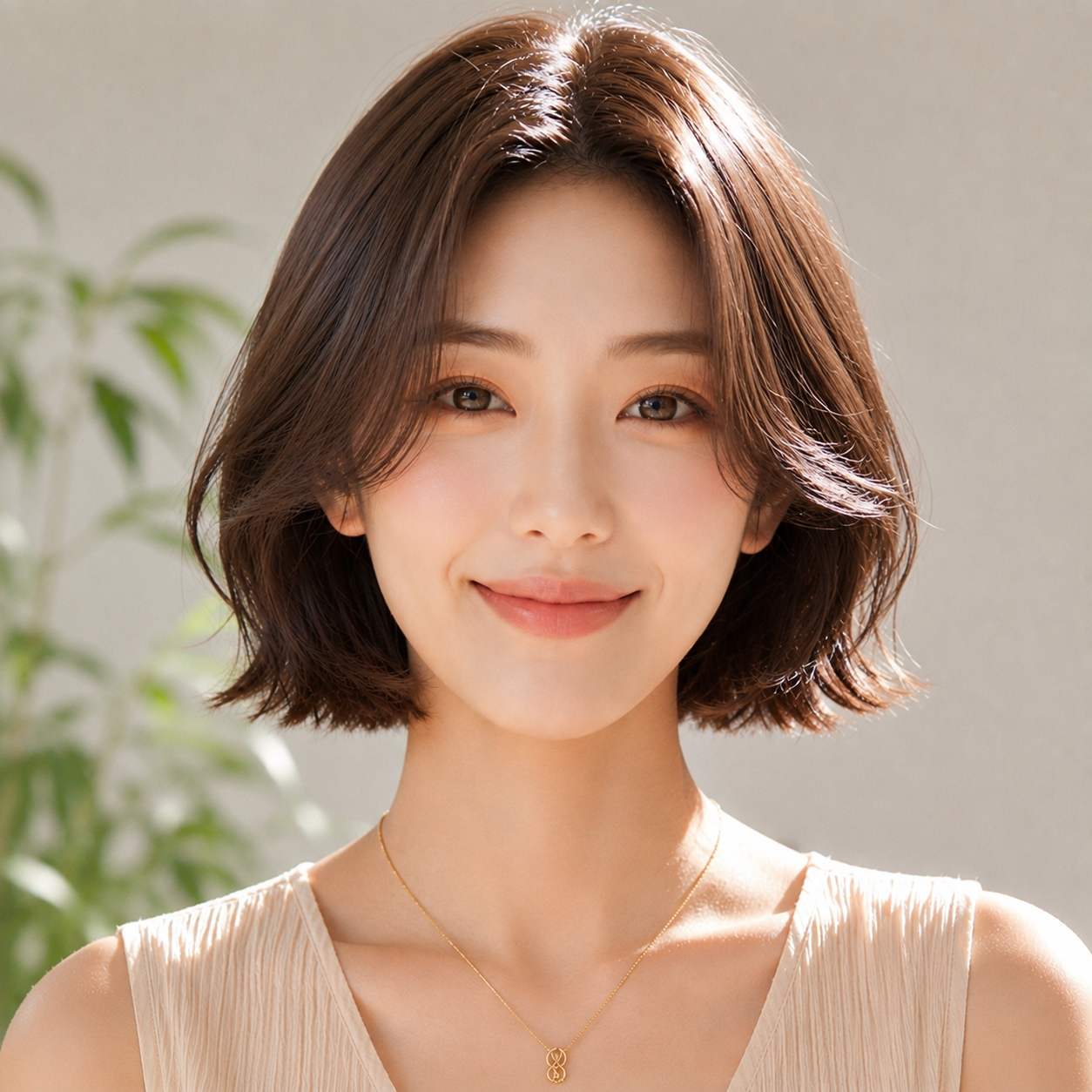 여자 이탈리안 보브컷 초코 브라운 염색 성신여대 미용실 살롱드바이퍼스트에서