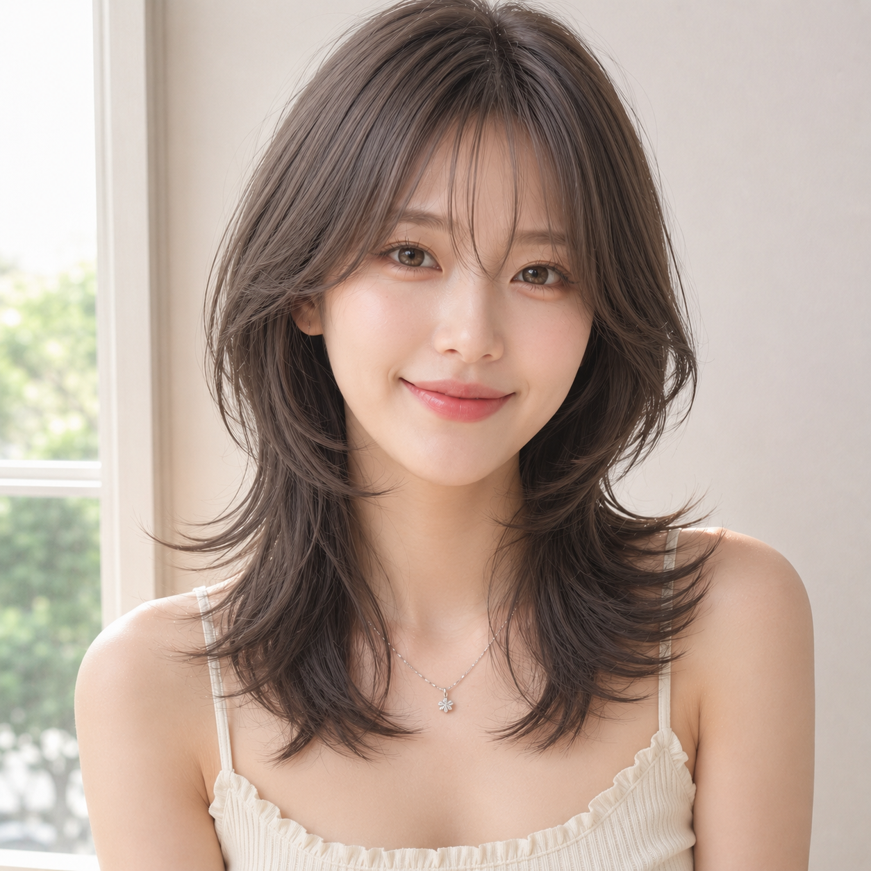 소프트 울프컷 애쉬 브라운 염색 성신여대 미용실 살롱드바이퍼스트에서