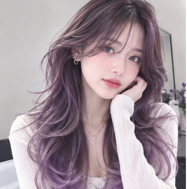 긴머리 퍼플 옴브레 발레아쥬 잘하는 성신여대미용실  마타헤어에서
