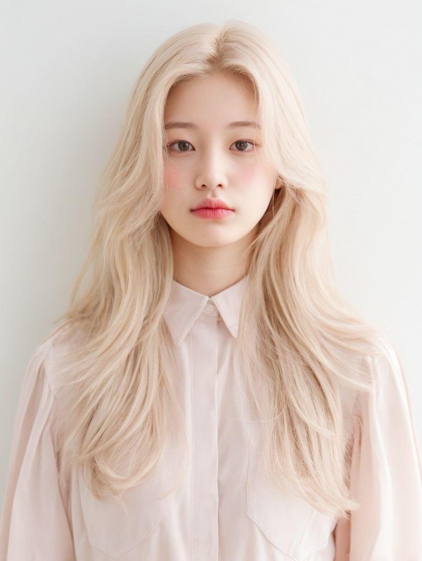 성신여대 미용실 백금발 레이어드펌.탈색