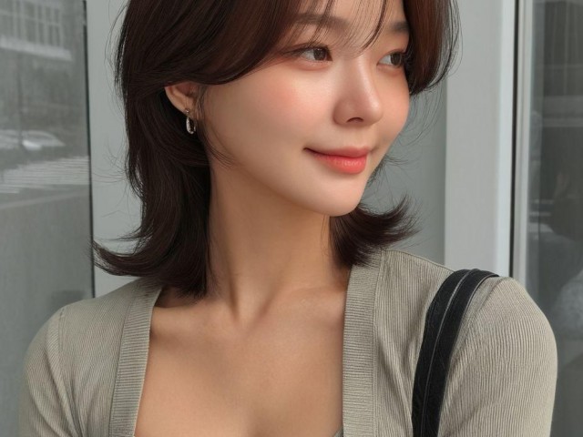 성신여대 미용실 중단발하이레이어  C컬펌