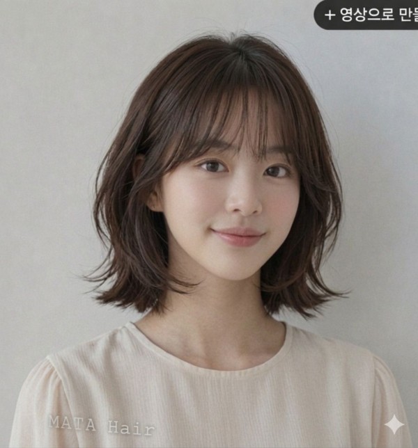 단발레이어컷  c컬펌1