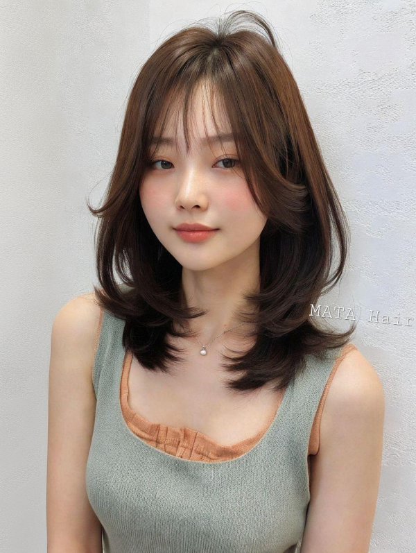 성신여대 미용실 중단발 레이어 C컬펌 웜 브라운