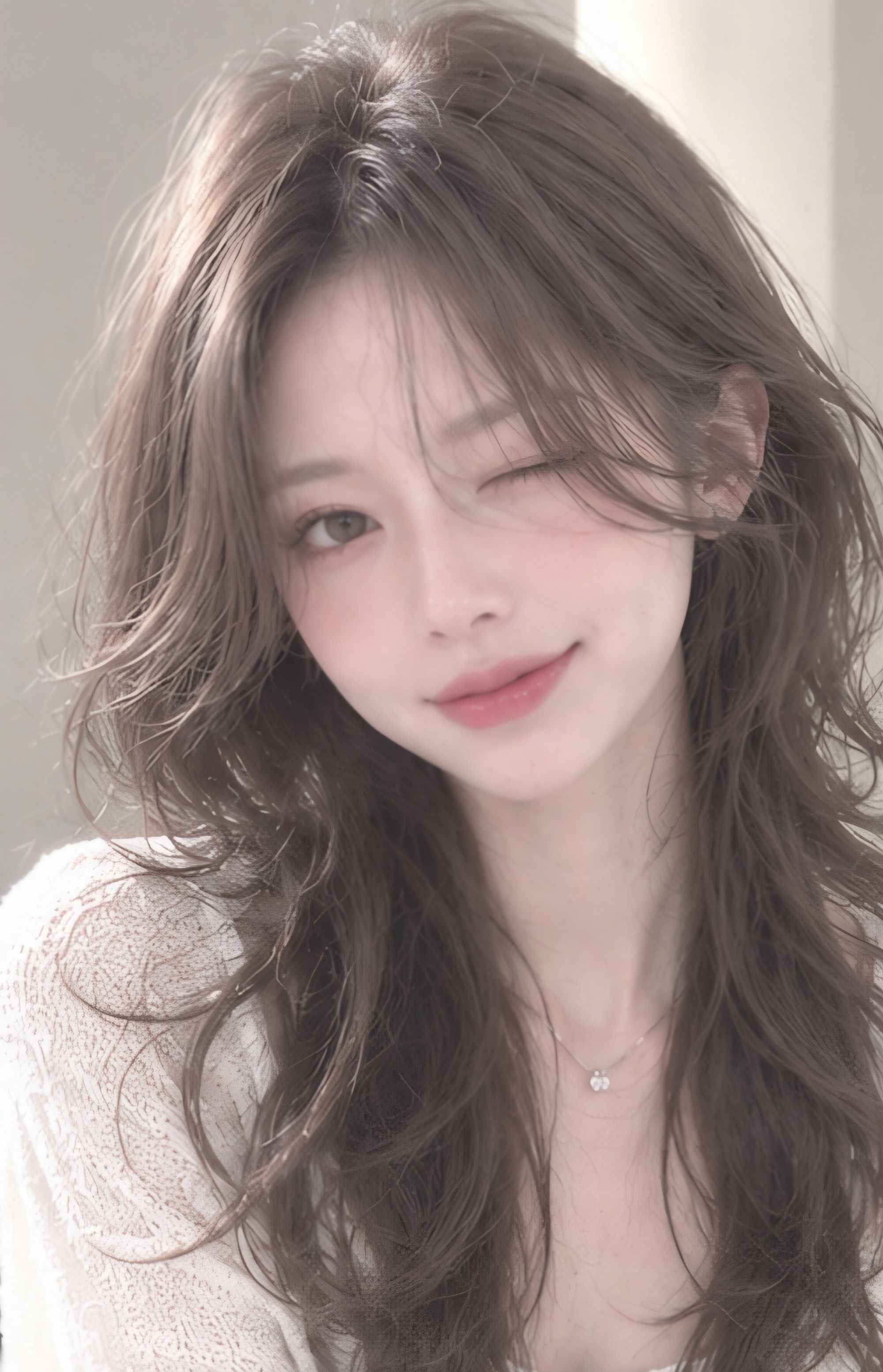 성신여대미용실 롱헤어레이어드펌, 자연스럽게 흐르는 여신웨이브