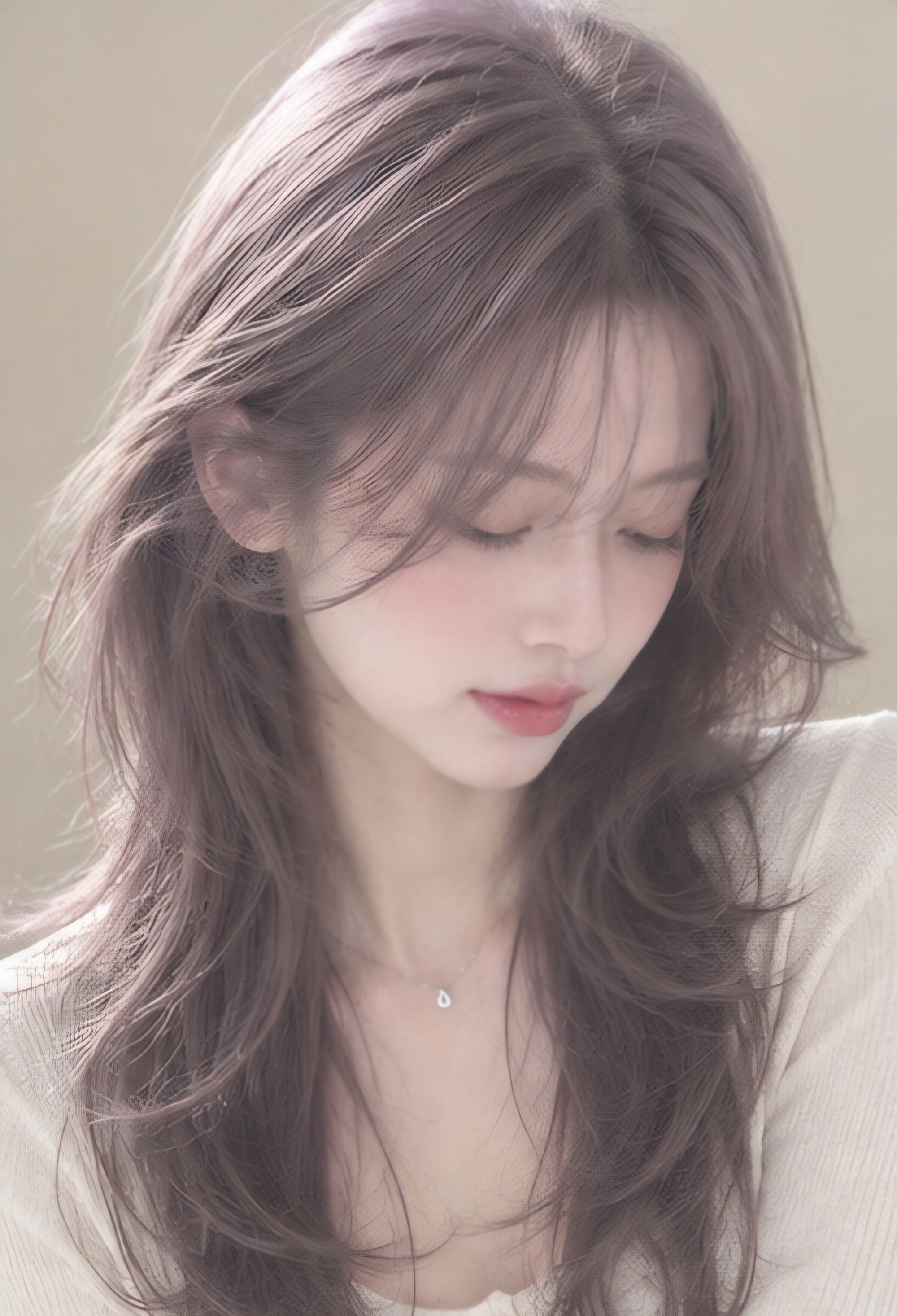 성신여대미용실 미디움레이어컷｜화이트애쉬바이올렛]