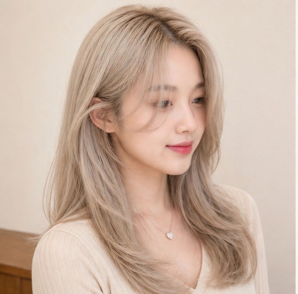 성신여대 미용실 탈색 애쉬베이지 레이어드컷2