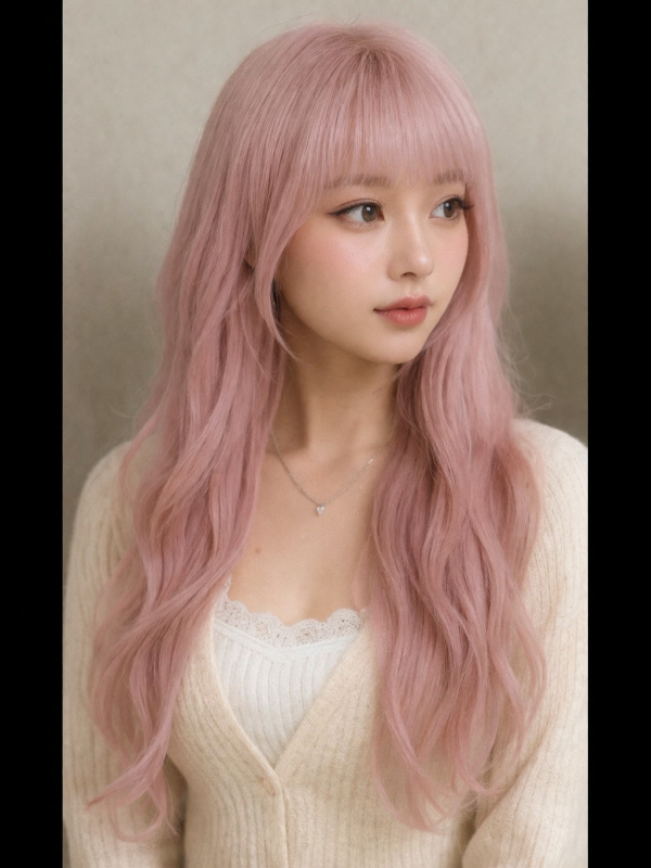 성신여대 미용실 애쉬핑크컬러 시술후 측면