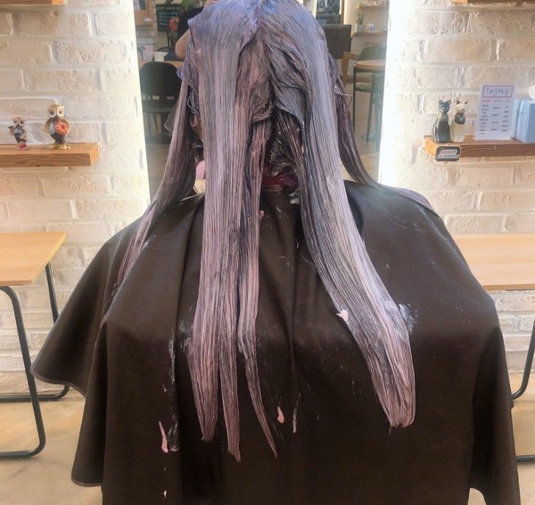 성신여대역 미용실  탈색후 애쉬퍼플컬러5