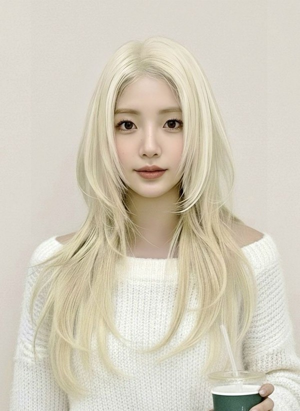 성신여대 미용실 블론드 염색  따뜻한 금빛이 감도는 밝은 블론드 컬러