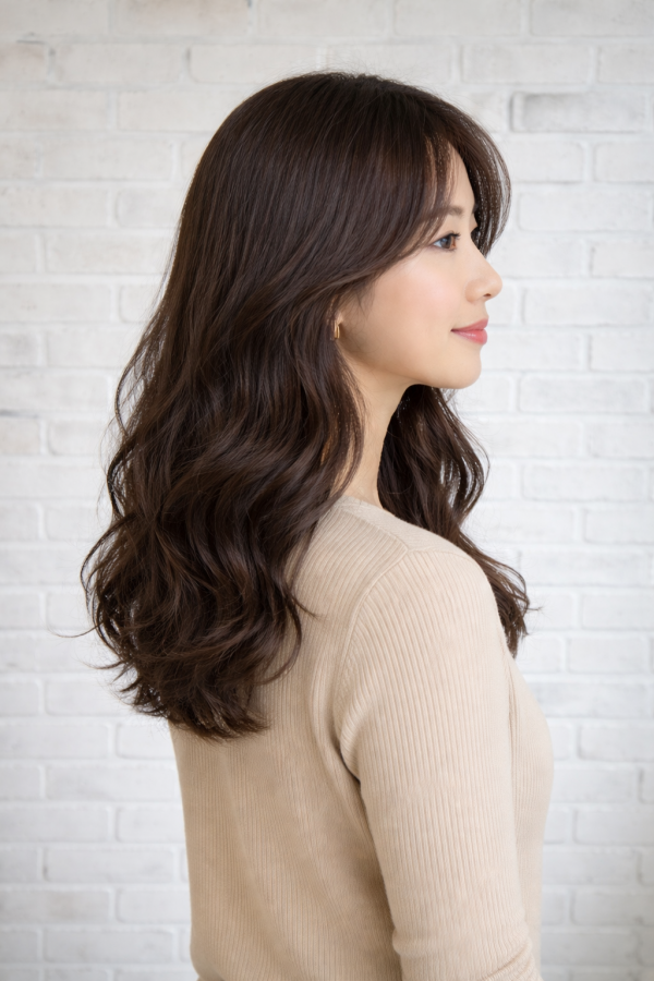 성신여대 미용실 물결웨이브펌 시술후 옆모습