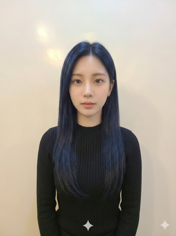 성신여대 미용실 블루블랙 염색1