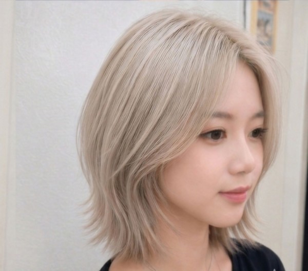 성신여대 미용실 추천 인생 단발 허쉬컷 백금발 탈색3