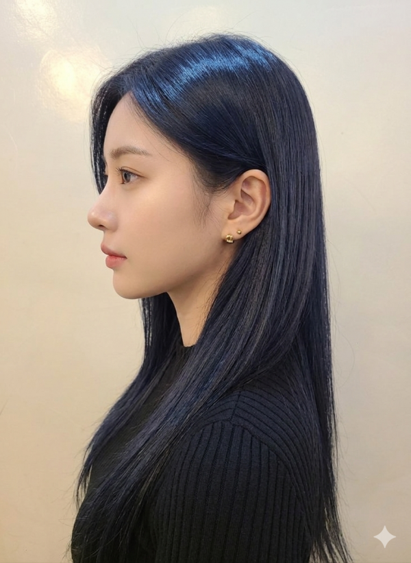 성신여대 미용실 블루블랙 염색2