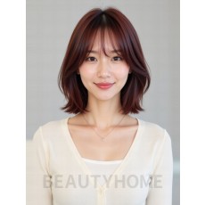 시스루뱅 레이어드 로즈브라운