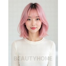 내추럴 플리츠 C컬 펌 블라썸 핑크