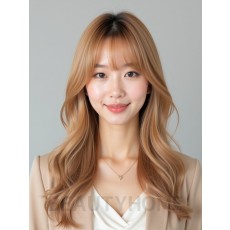 골든 블론드 페이스 프레이밍 뱅