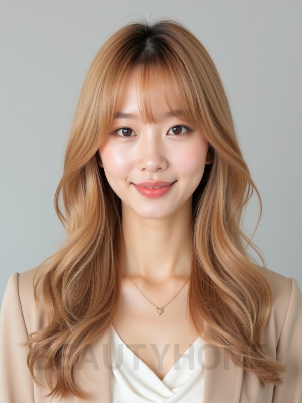 골든 블론드 페이스 프레이밍 뱅