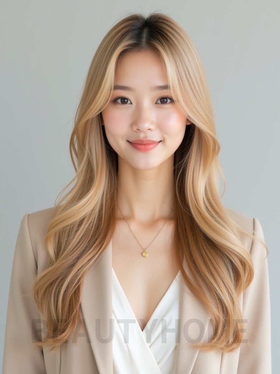 골든 블론드 롱 허시컷