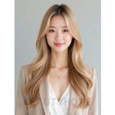 골든 블론드 롱 허시컷