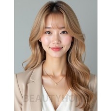 골든 블론드 커튼 뱅