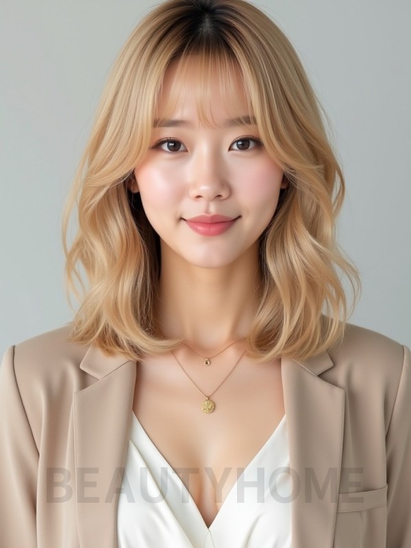 골든 블론드 모던 샤기