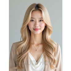 골든 블론드 긴 비치웨이브