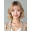 골든 블론드 귀밑 그라데이션 단발+시스루뱅