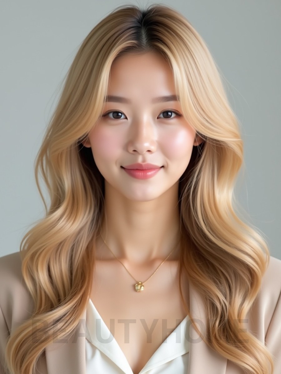 골든 블론드 긴 루즈컬