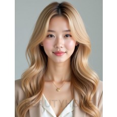 골든 블론드 긴 루즈컬