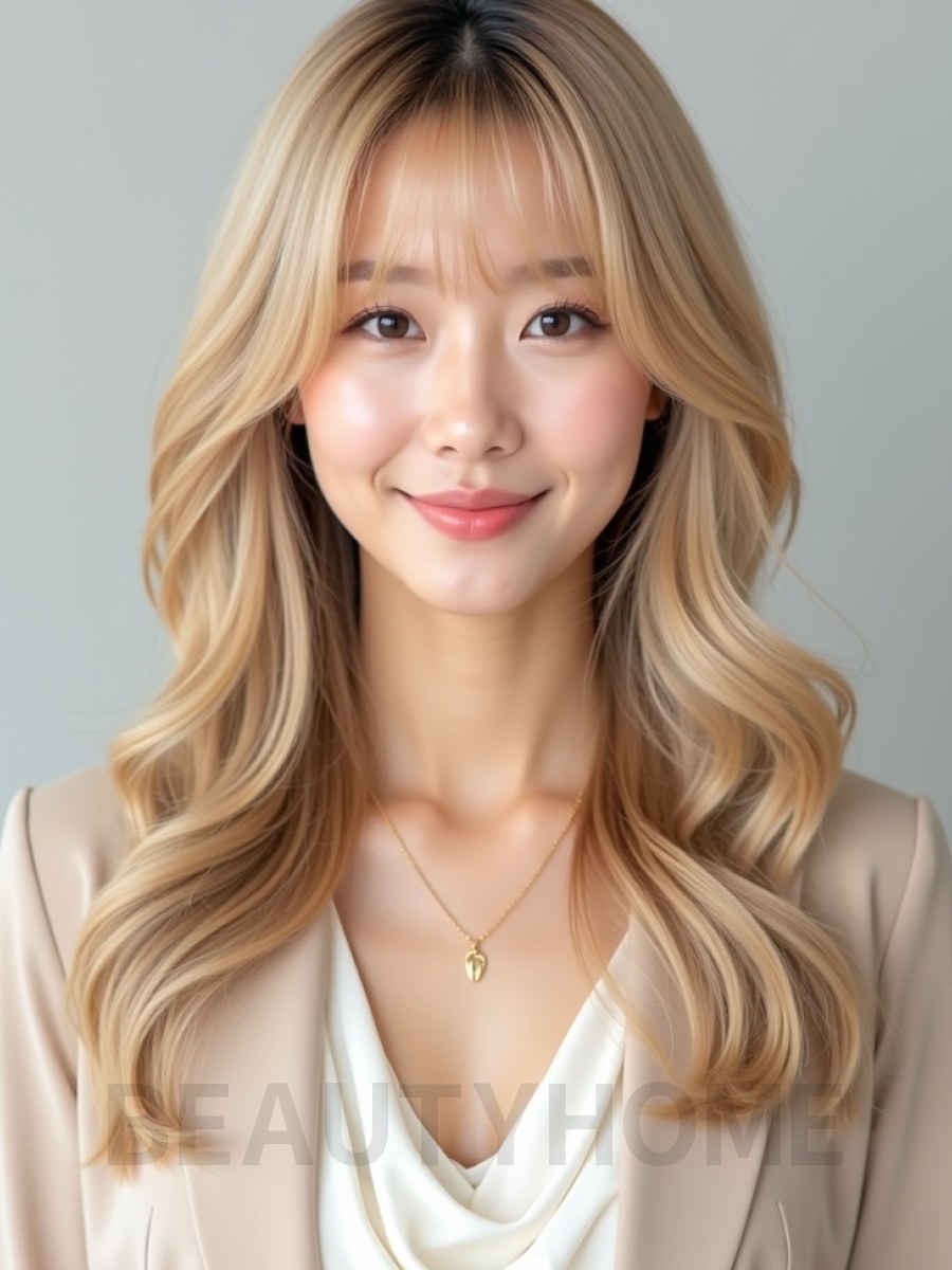 골든 블론드 쇄골 레이어드