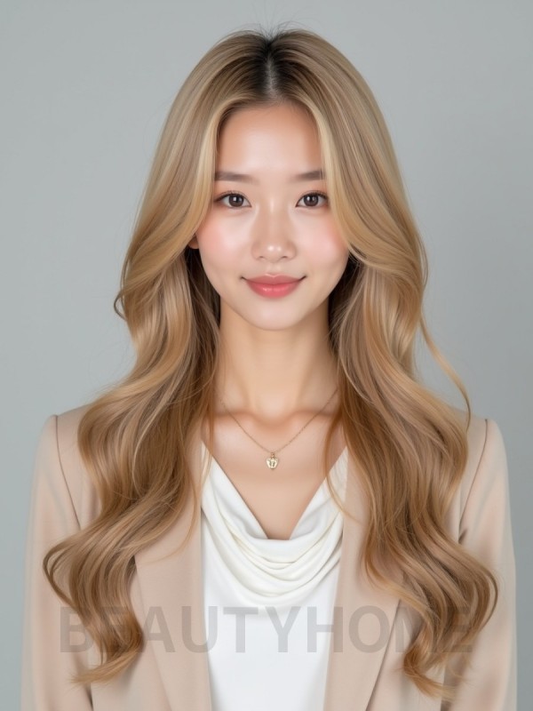 골든 블론드 긴 바디웨이브