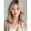 골든 블론드 쇄골 생머리