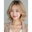 골든 블론드 턱선 레이어드 단발