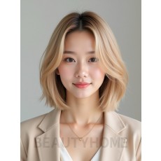 골든 블론드 숏 라운드 레이어