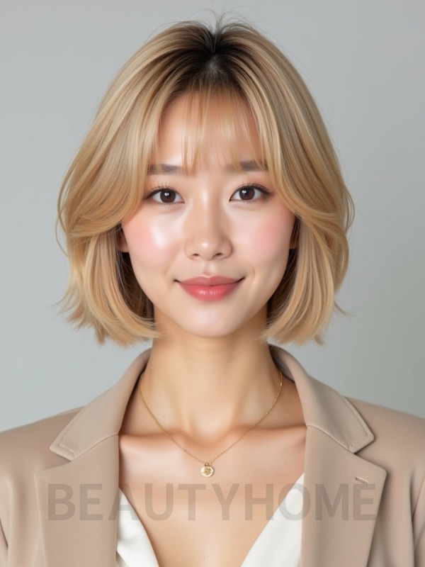 골든 블론드 숏 슬릭 레이어