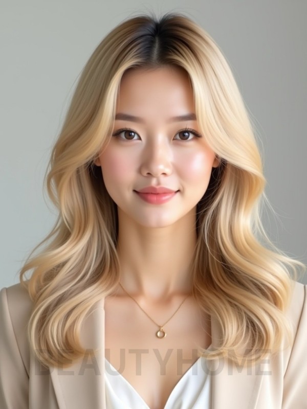 골든 블론드 뿌리 볼륨