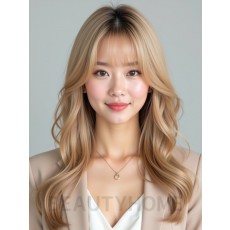 골든 블론드 시스루 뱅