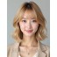 골든 블론드 턱선 그라데이션 단발+뱅