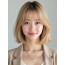 골든 블론드 귀밑 스트레이트 단발+풀뱅