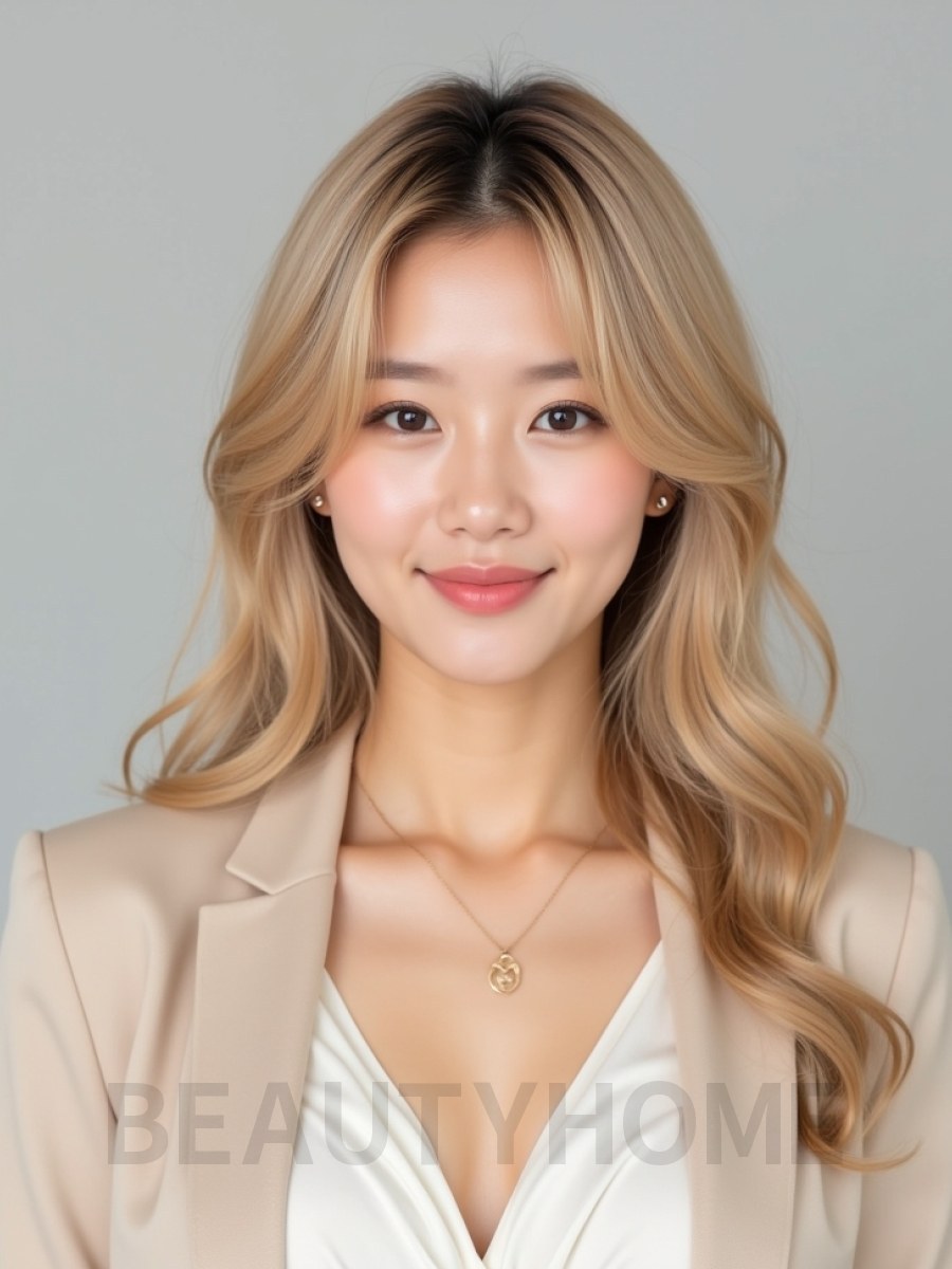 골든 블론드 스파이럴 펌