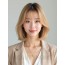골든 블론드 턱선 블런트 단발+풀뱅
