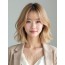 골든 블론드 귀밑 그라데이션 단발+사이드뱅