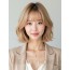 골든 블론드 귀밑 블런트 단발+뱅