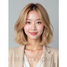 골든 블론드 라운드 단발