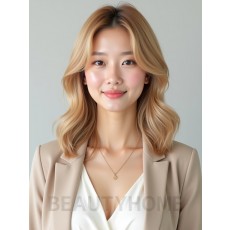 골든 블론드 미디엄 세팅펌