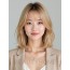 골든 블론드 턱선 그라데이션 단발+풀뱅