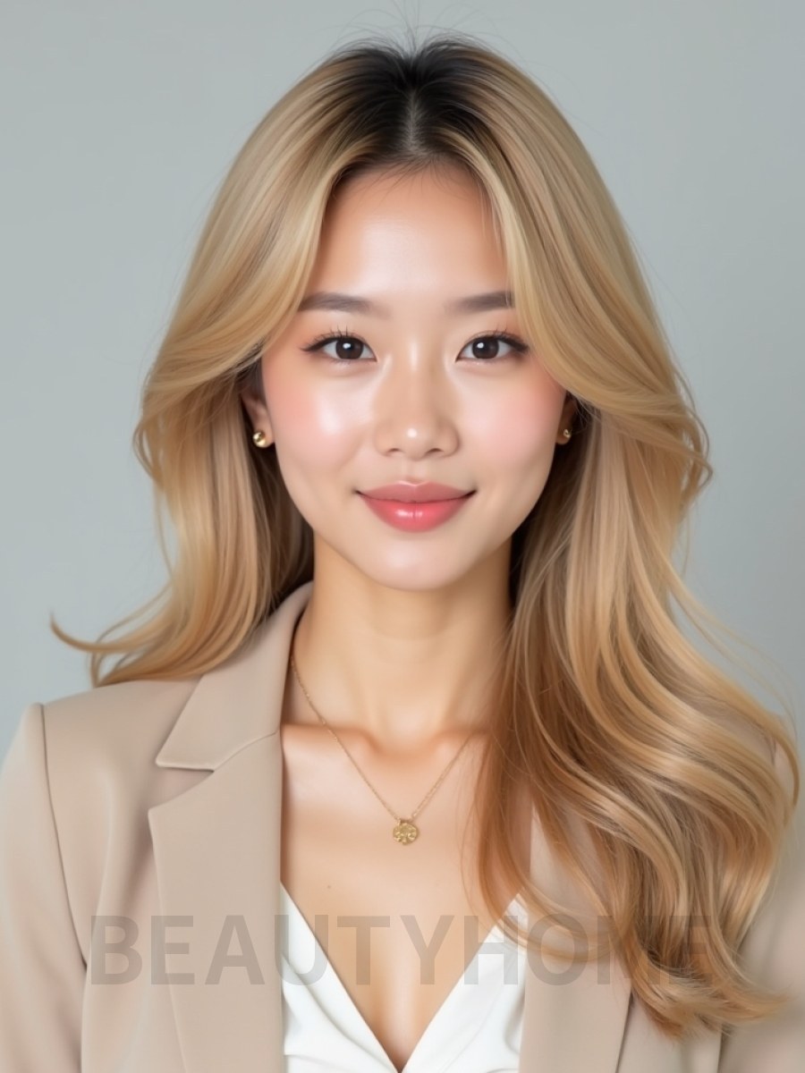 골든 블론드 딥 사이드 가르마